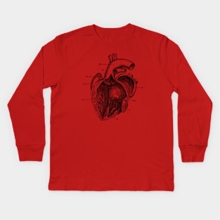 Internal Human Heart Diagram - Anatomy Poster Kids Long Sleeve T-Shirt